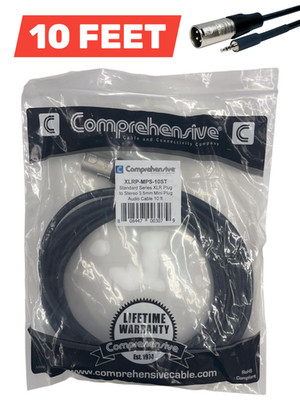 Comprehensive XLRP-MPS-10ST XLR Plug To Mini 3.5mm Plug 10FT FAST FREE SHIPPING