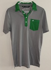 Travis Mathew Chive Golf Polo Shirt Mens Small Gray Performance Casual Pocket