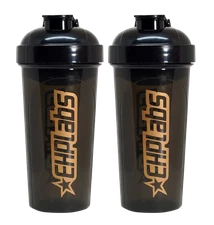 EHP Labs Black Protein Powder Mixing Shaker Bottle 25 Oz. - 2 Pack