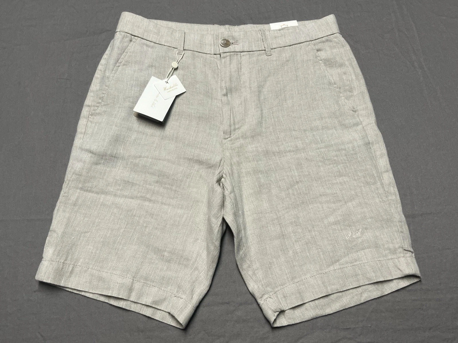 NWT Porter & Ash Shorts Men's Size 30 Linen Blend 9” Inseam Luxury Essentials
