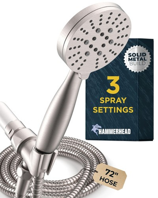 #ad #ad HammerHead Showers® Solid Metal 3 Spray 2.5 GPM without PAUSE Brushed Nickel $165.75