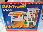 Vintage Fisher Price Little People Garage #2504 with Box, Complete?