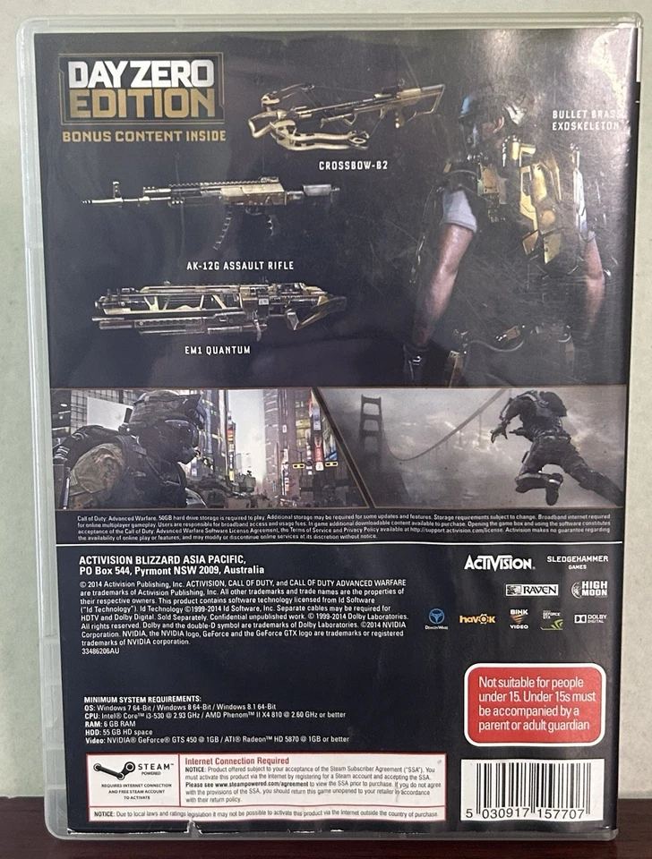 Call Of Duty Advanced Warfare Day Zero Special Edition PC Game (6 Disc) 2014 VGC - Image 3 of 4