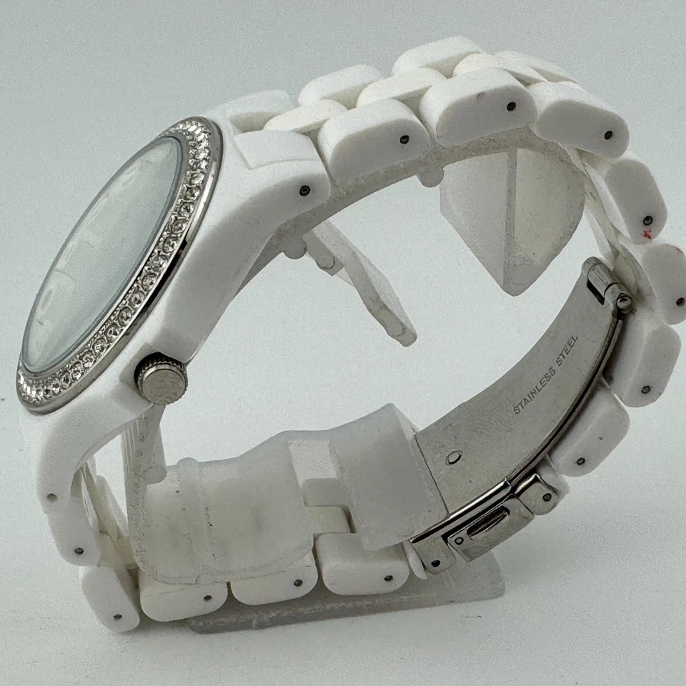 Marc by Marc Jacobs кварцевые часы унисекс 30 м белый пластиковый со стразами новый аккумулятор - Изображение 4 из 4