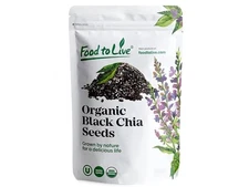 Organic Black Chia Seeds — Sproutable, Non-GMO, Kosher, Raw — by Food еo Live