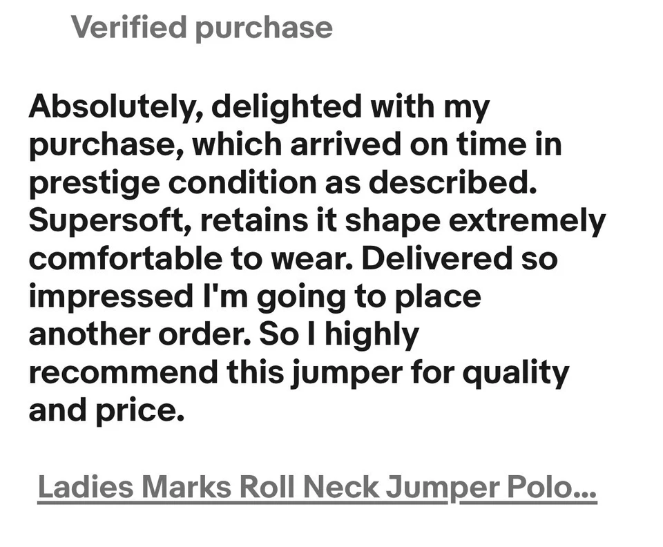 Ladies Marks Roll Neck Jumper Polo Long Sleeved Wool Blend Super Soft Sweater - Image 4 of 4