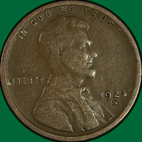 1923-S Lincoln Wheat Cent Very Good VG Coin #34308