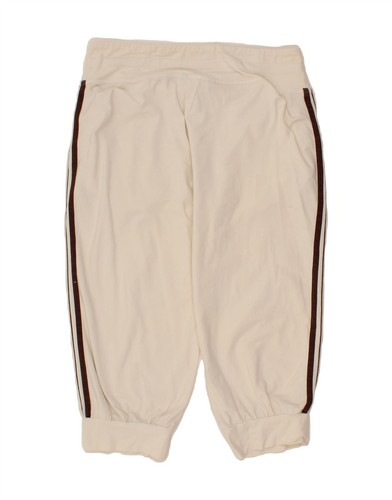ADIDAS Womens Capri Tracksuit Trousers Joggers UK 18 XL Off White Cotton BL02 - Picture 2 of 5