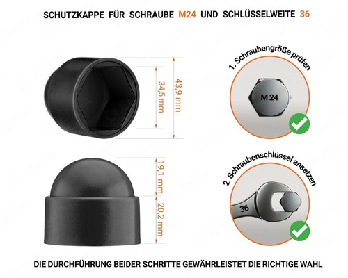 Schutzkappen für Schrauben Sechskantschrauben Abdeckkappen Kunststoff Kappen - Bild 17 von 19
