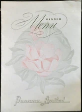 Railroad Menu Illinois Central Panama Limited Dinner Menu 1969 Magnolia  1069