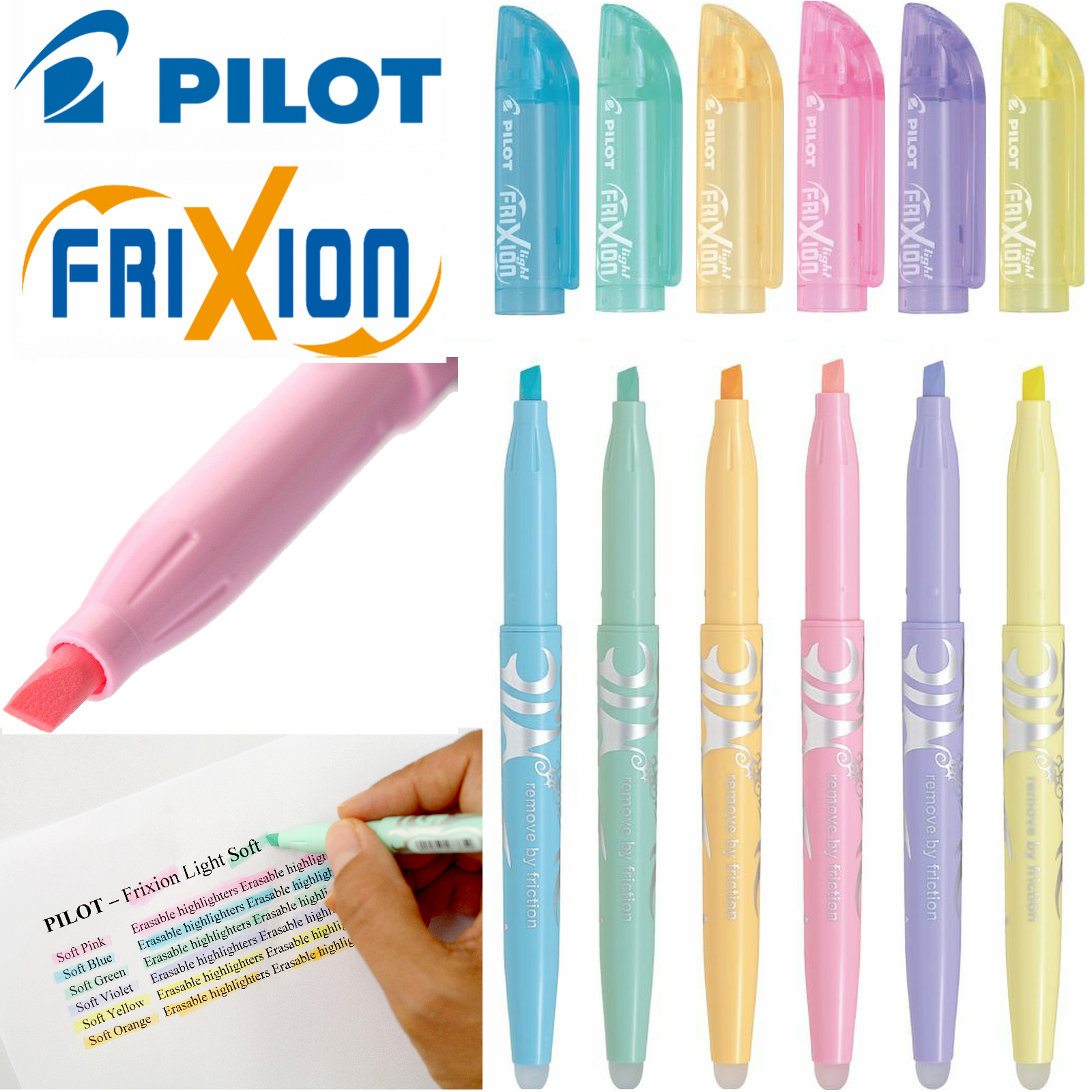 Pilot Frixion ERASABLE HIGHLIGHTERS Ink Pens CHOOSE COLORS Green