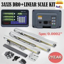 3Axis DRO Digital Readout Display+3pc Linear Glass Scales Mill Lathe EDM Machine
