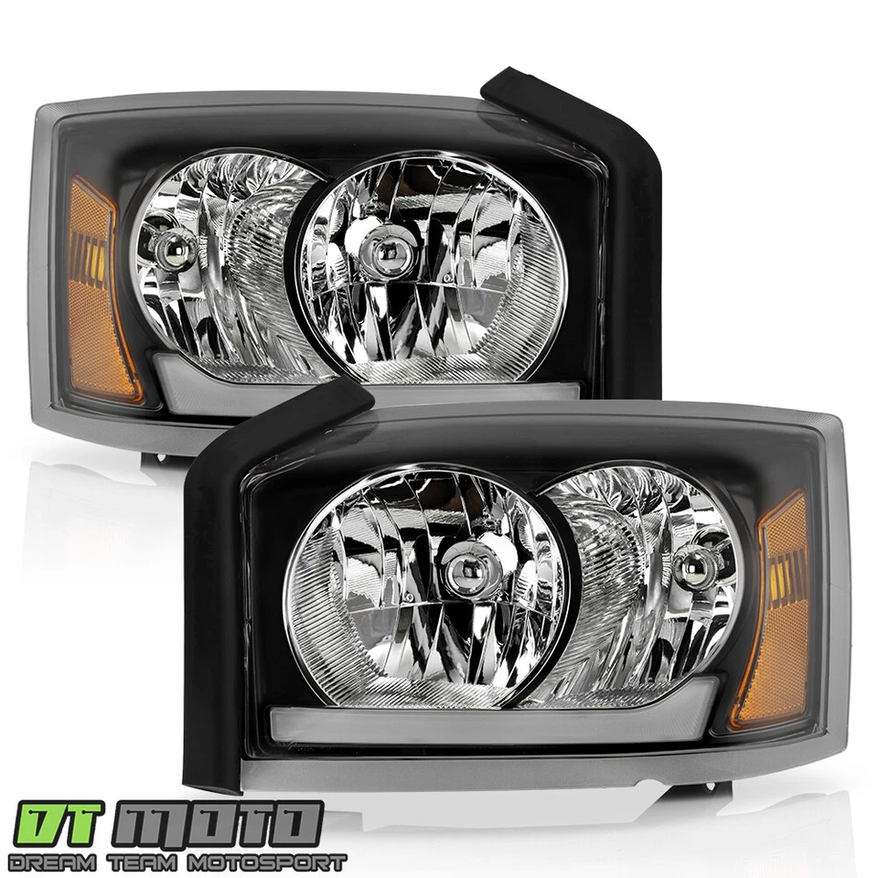 Par de faros delanteros izquierda+derecha para Dodge Dakota 2005-2007 de actualización de tubo LED Foto 3 de 4