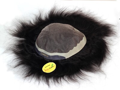 FINE R Regular Mono Base Natural Black Hair Patch for Get Feel Real Skin