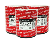 300 RIDATA 52X Blank CD-R CDR Branded Logo 700MB Recordable Media Disc 3x100pk