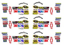 Nascar Sprint Cup Minor Front Fender Sponsors 1/64th HO Scale Slot Car Decals