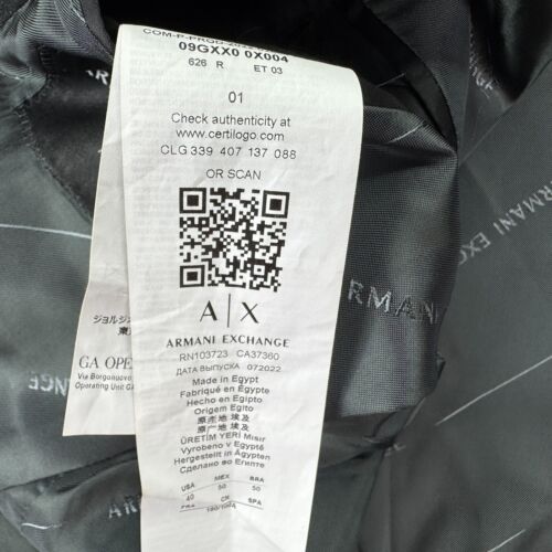 Armani Exchange Mens Slim Fit Solid Wool Blend Suit Jacket Med Gray 40R - Picture 6 of 7