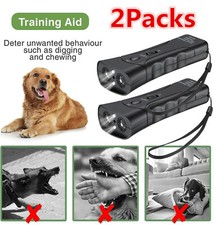 Super Electronic Dog Canine Chaser Repeller Trainer Ultrasonic LED Flashlight