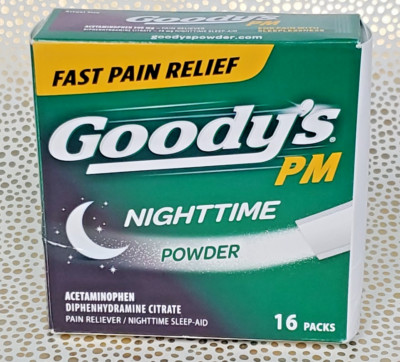 Goody's PM Nighttime Powder, Acetaminophen 500mg, 16 Count  Exp 05/2027