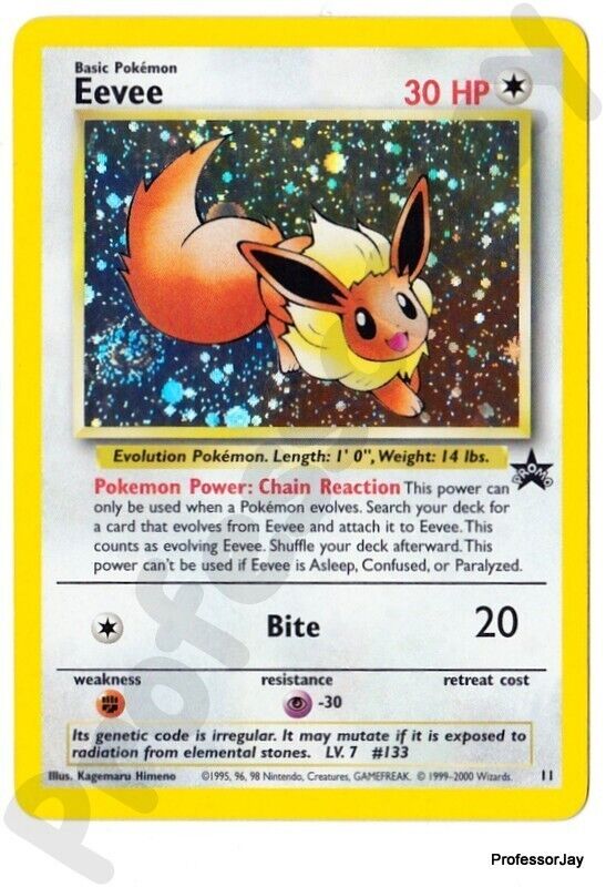 Pokemon Single Holo Card: Eevee #11 Black Star Promo