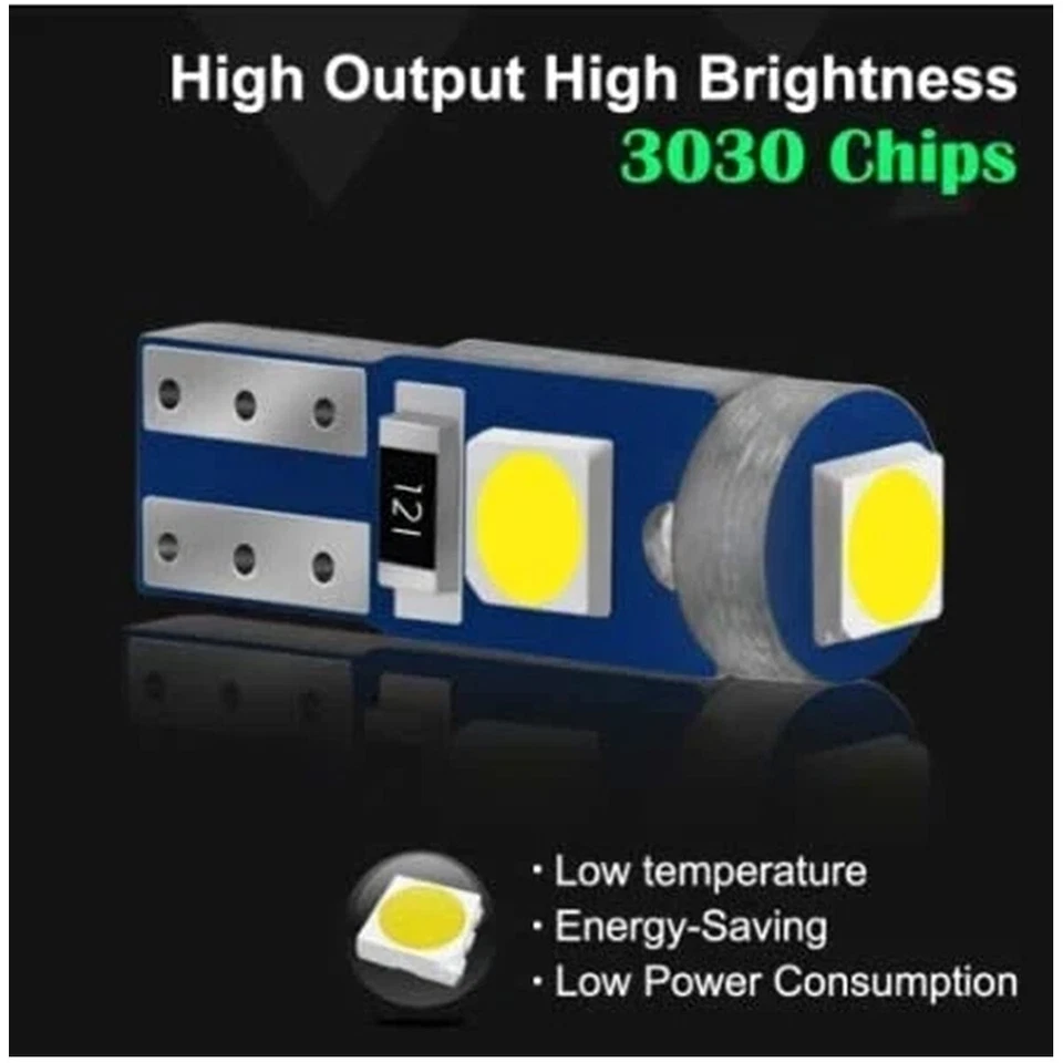 10X T5 Led Bulb Car Lights Cluster Light Auto License Lamp 12v 3smd Pcb Canbus - Image 2 of 4
