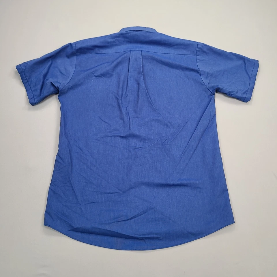 Cintas Shirt Mens 15.5 Blue Button Up Outdoors Work Wear Comfort Mens - Image 2 of 4