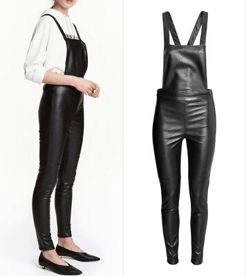 h&m leather dungaree dress