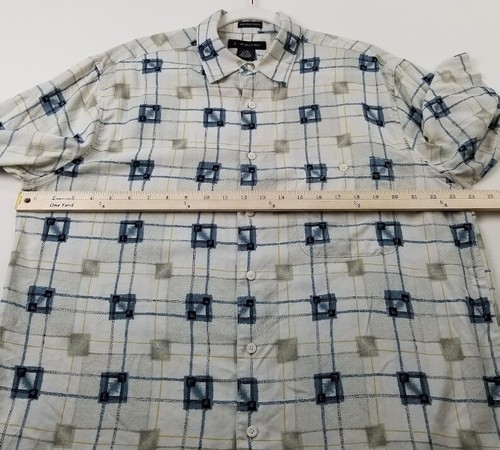 J. Ferrar Button Up Shirt Men’s L Large Multicolor Geometric Short Sleeve Pocket - Picture 6 of 9