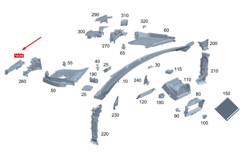 Mercedes-Benz GLE W167 2021 exterior part A1678310201 SIG51226 for 