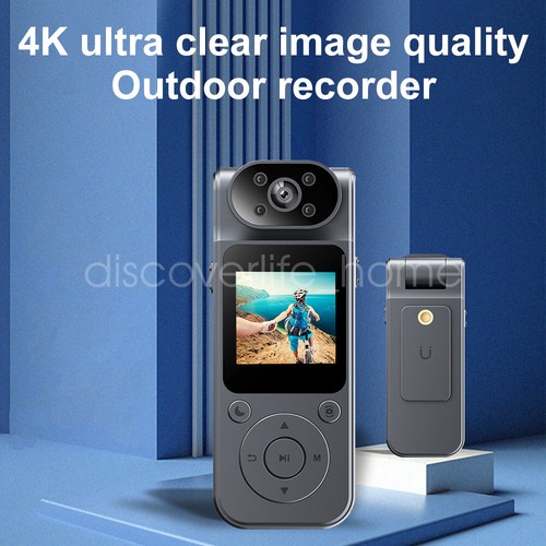 4K/2K/1080P Camcorder Mini Body Camera 180° Rotatable Audio Video IR Night Cam - Picture 7 of 28