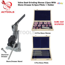 Valve Seat Grinding Stones 12 Pcs With Stone Dresser &  Pilots 6 pcs + Holder UK