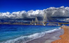 Landscape r greece bridge sky sea outdoors Custom Gaming Mat Desk