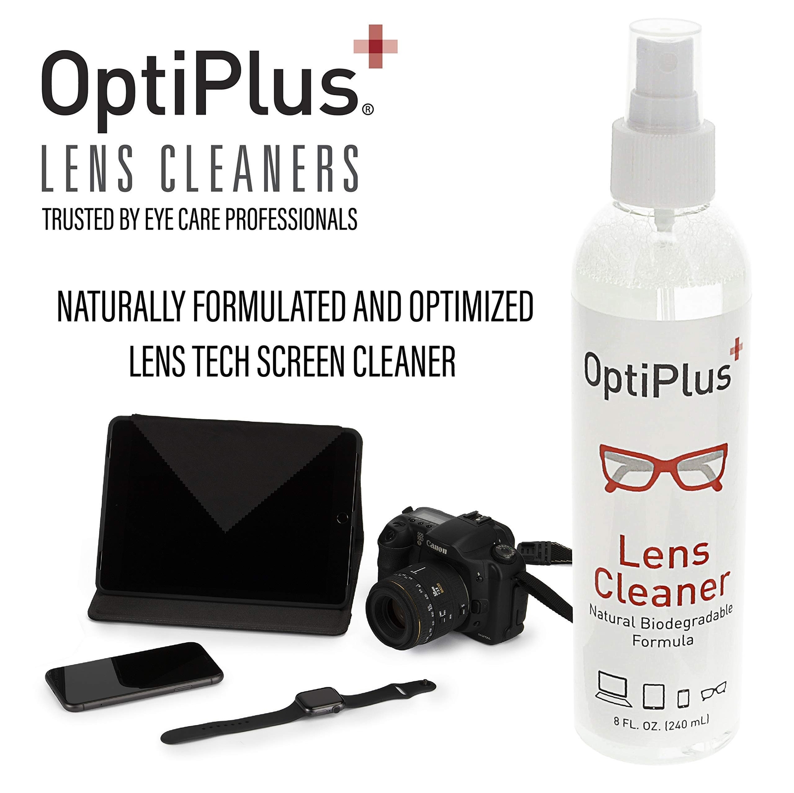 OptiPlus 16oz Lens Cleaning Care Pack | All Natural Eyeglass Cleaning Kit | E...