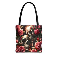 Beautiful Skulls and Roses Collection Loving Eternal Totebag