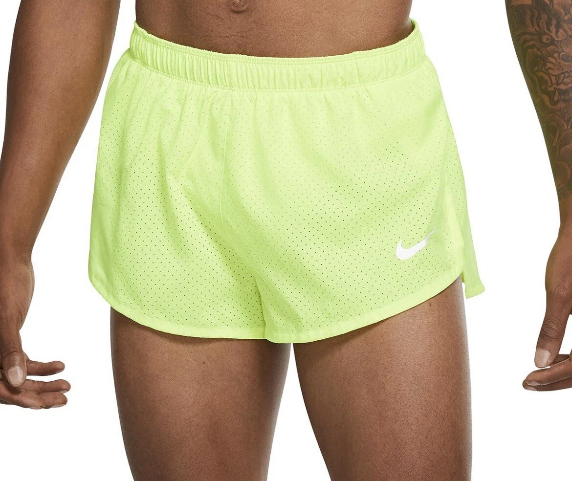 Nike Mens Dri-Fit 5" Lined Running Shorts Volt Green Size XL DR8760-736