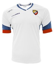 COLOMBIA  New Arza Soccer Jersey White/Blue 100% Polyester