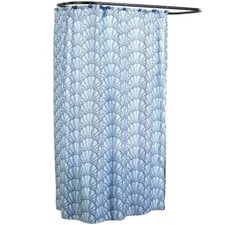 Nautical Seaside Shower Curtain 12 Shells Hooks Coastal Clam Shell Bath Curtain
