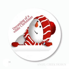 Dreaming of a White Christmas Snowman Scrapbook Stickers Labels Envelope Seals