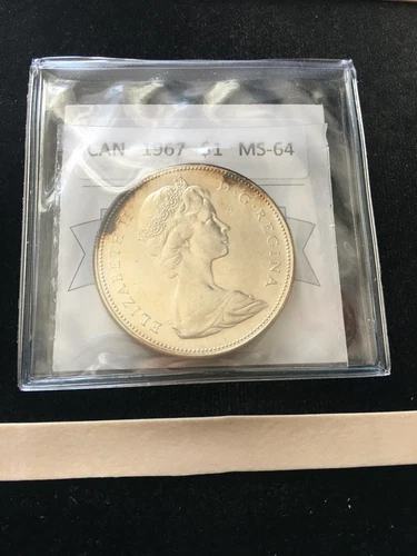 1967  Coin Mart Graded, Canadian, Silver Dollar, **MS-64