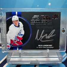 2021-22 UD Black #ORS-NL, NILS LUNDKVIST RC AUTO 🔥🔥🔥 Obsidian Rookie Scripts