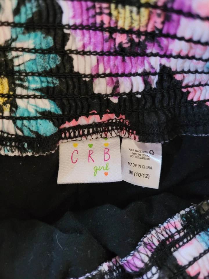 CRB Niñas Falda Skort Niveles Volantes Elástico Algodón Flores 10-12   Foto 3 de 3