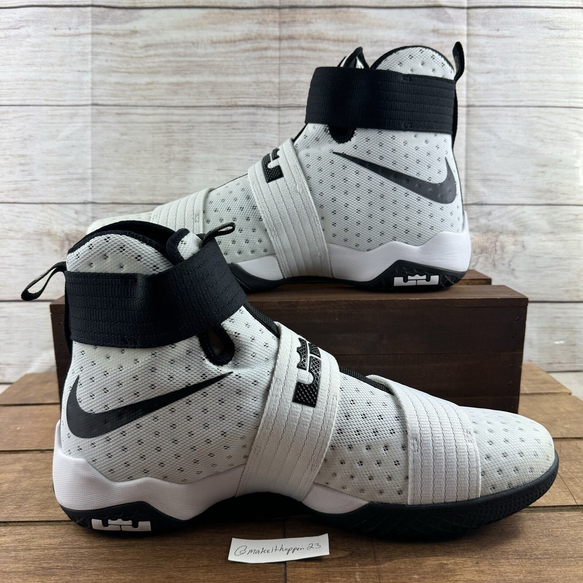 Nike LeBron Soldier 10 TB White Black Panda 856489-100 Men Size 14