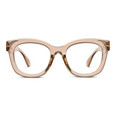 Women's Center Stage Focus Soft Square Reading Glasses, Tan, +2.00 + 2