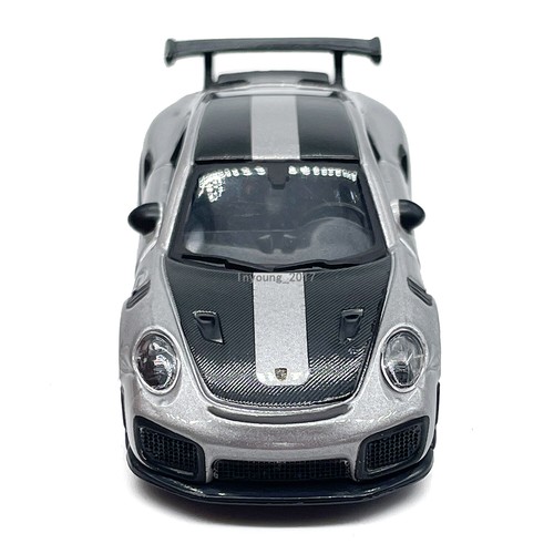 Modellino auto giocattolo Porsche 911 GT2 RS 1:64 2017 metallo pressofuso veicolo giocattolo bambini argento - Foto 8 di 10