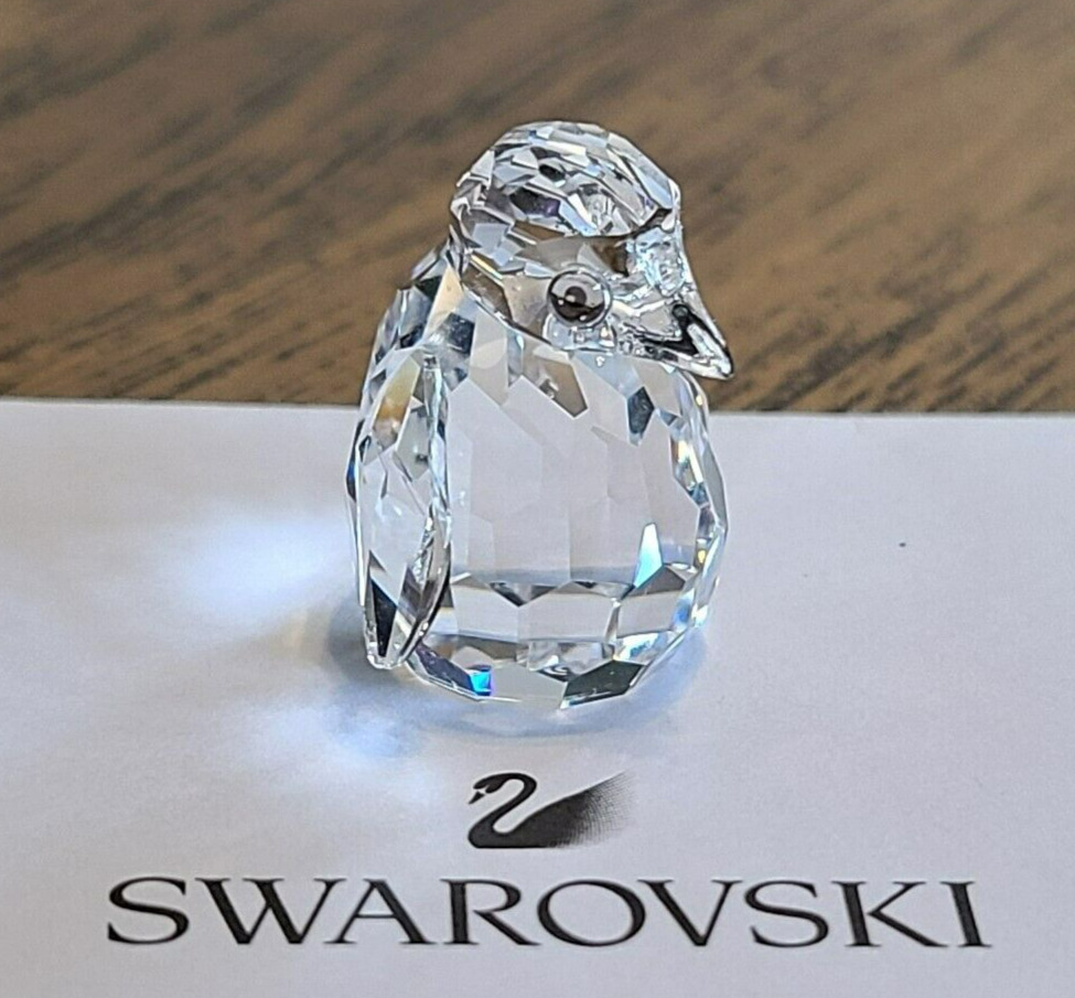 🐧 Swarovski Crystal Miniature (1 Inch) Baby Penguin Figurine, Iridescent  Eyes