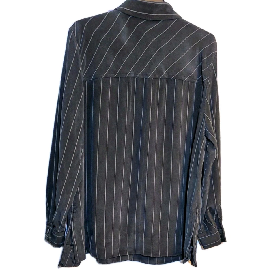 Linda Allard Ellen Tracy шелковая блузка кнопка спереди туника рубашка с черный размер 18  - Изображение 4 из 4