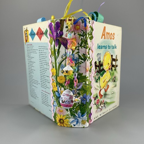 Rand McNally Elf Book Amos Learns to Talk 1958 Junk Journal Handmade Vintage Eph - Picture 2 of 21