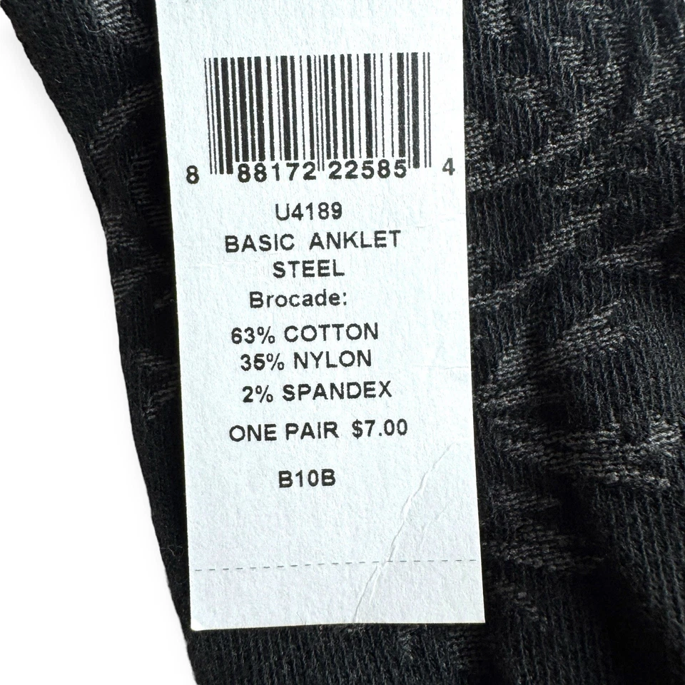 Hue Womens Basic Anklet Socks Black Steel Brocade One Size Fits Most - Image 2 of 3