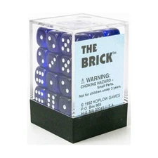 Koplow Opaque Dice Brick - d6 Transparent Blue w/White (36) NM