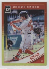 2018 Panini Donruss Optic Variation Red and Yellow Prizm Andrew Benintendi #135